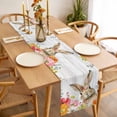 thumbnail image 3 of Bunny Easter Table Runner - 90 Inch Long, Kitchen Dining Table Runner Dresser Scarves, Eucalyptus Spring Floral Farmhouse Wooden Farmhouse Decor for Coffee Tables Wedding Party Banquet, 3 of 8