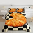 thumbnail image 3 of Homewish Cartoon Croissant Lover Bedding Comforter Set, Black Wheat Plaid Twin Comforter Sets, Teens Kids Boys Girls Reversible Bedding Set, Super Cozy Room Decor, 2pcs, 3 of 9
