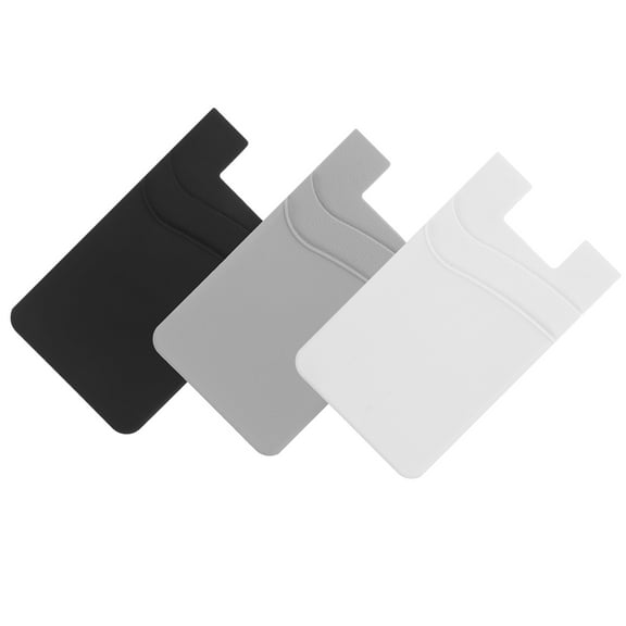 LEXSOMEO 3 pcs Sticky Phone Wallet Phone Credit Card Holder Silicone Adhesive Card Storage Holder