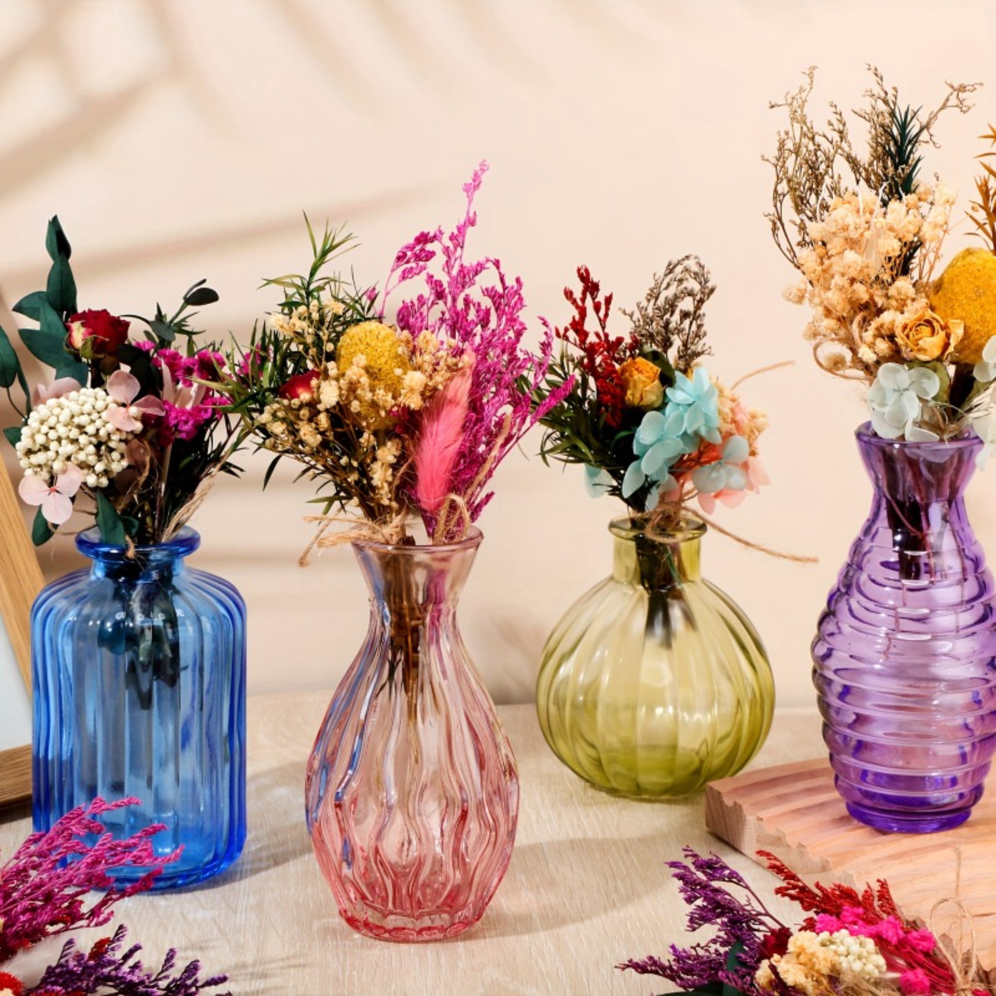 50Pcs Dried Flowers, Dried Flower Bouquet, Dry Flowers, 6 inch, Wildflowers Material, Multi-colored, Dried Flowers for Vase, for Home Decor, DIY Crafts, Wedding, Party Decor