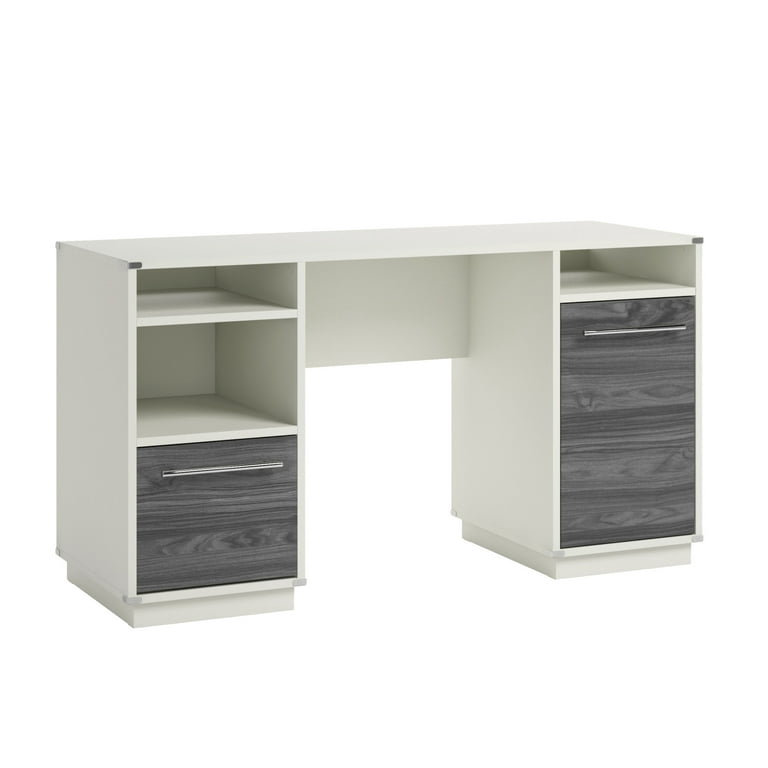 Sauder Vista Key Double Ped Desk Misted Elm Finish Walmart