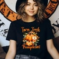 thumbnail image 3 of Farm Fresh Pumpkins T-Shirt | Floral Pumpkin Fall Tee | Rustic Autumn Harvest Top, Heliconia, Size XL, 3 of 6