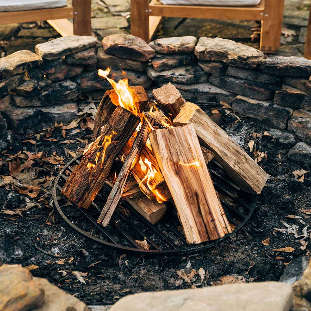 Ash & Ember Round 28" Fire Pit Grate, High Efficiency Elevated Steel Grate