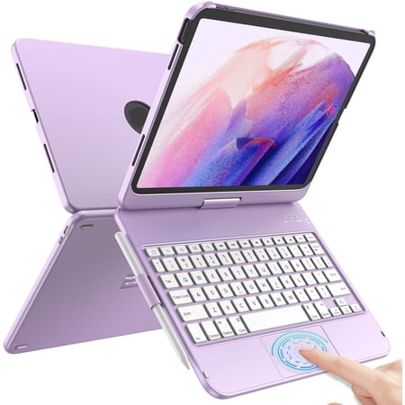 Touch for iPad (A16) 11th/10th Generation Case with Keyboard | 360° Rotatable, Thin & Light, Multi-Touch Trackpad for iPad (A16) 11th Gen (11", 2025) & 10th Gen (10.9", 2022) (Purple)
