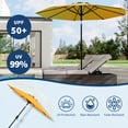 thumbnail image 3 of 9FT Outdoor Patio Umbrella with Double-Layer Vented Canopy, UPF 50+ UV Protection, 8-Rib Steel Frame, Crank & Tilt Mechanism, Detachable Pole, Backyard, Deck, or Poolside, 3 of 7