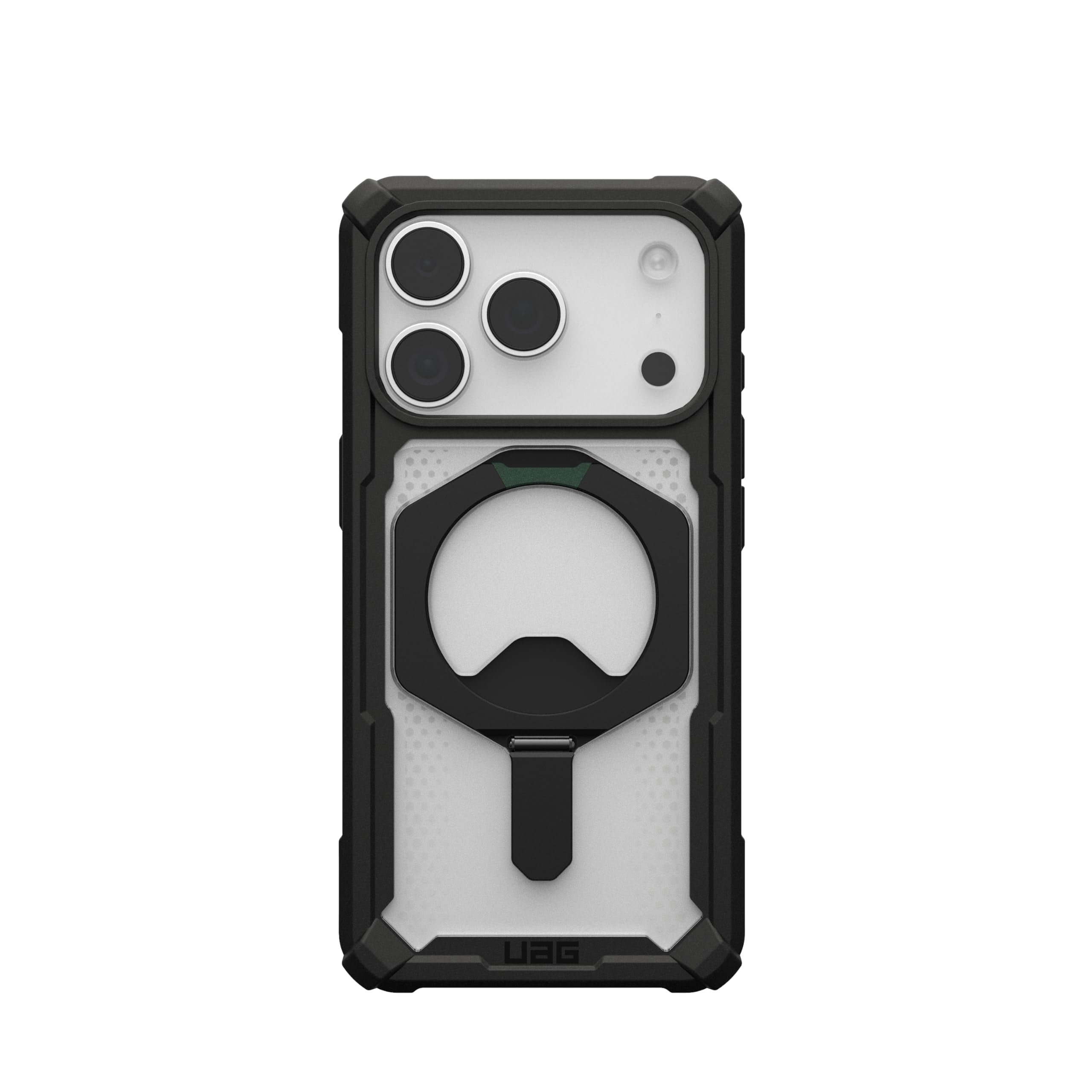 UAG iPhone 17 Pro Case with Kickstand Plasma XTE - Compatible with MagSafe Transparent Military Grade Protective Cover, Black/Clear