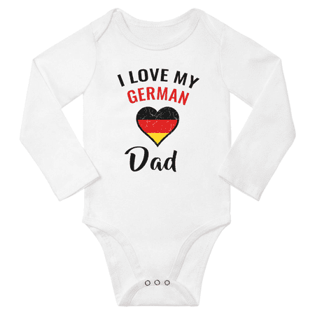 

I Love My German Dad Baby Long Slevve Bodysuit Outfits (White 3-6 Months)
