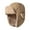 Checkered Lei Feng Hat - Khaki, variant on Checkered Down Fabric Lei Feng Hat For Women In Winter With Cotton Lining And Imitation Lamb Wool Ear Protection Hat, Versatile For Warmth And Cold Outdoor Use