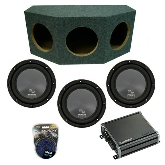 Harmony Audio R124 Triple 12" Subwoofer Loaded 1800 Watt Sub Box & CXA800.1 Amp