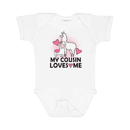 

Inktastic My Cousin Loves Me Llama Gift Baby Girl Bodysuit