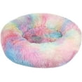 thumbnail image 1 of Lit Original Apaisant pour Chat et Chien en Forme de Beignet, Long Câlin en Fourrure, Détachable et Lavable en Machine, Oreiller Rond Auto-Chauffant pour Petits Animaux (M-24248 Pouces, Iridescent), 1 of 6