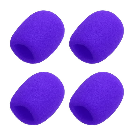 Uxcell 4pcs Microphone Foam Covers, 40mm (1.57") ID 10mm (0.39") Thickness Microphone Windscreen Foam Cover for Most Handheld Microphones, Purple