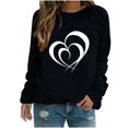 thumbnail image 2 of BVOFAR T-Shirts à Manches Longues pour Femmes, Décontractés, Mignons, avec Motif Cœur, Col Rond, Tendance, 2025, 2 of 3