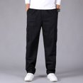 thumbnail image 1 of Mens Lightweight Sweatpants Big and Tall Solid Black Pants Size 6XL, 1 of 5