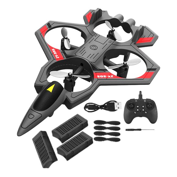 Avión de combate RC de juguete, regalo de cumpleaños, fácil de controlar, control remoto de avión RC Tres guatas negras