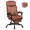Brown with Footrest, variant on FASTES Office Chair Big and Tall Leatehr Office Chair with Footrest, Ergonomic Computer Desk Chairs Lumbar Support with Adjustable Headrest and Recline, Black