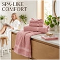 thumbnail image 4 of KAHAF COLLECTION 6 Piece Towel Set Pink – 100% Ringspun Cotton Soft & Highly Absorbent – Includes 2 Bath Towels, 2 Hand Towels & 2 Washcloths – Quick Dry, Durable, and Luxurious Bathroom Ess, 4 of 8