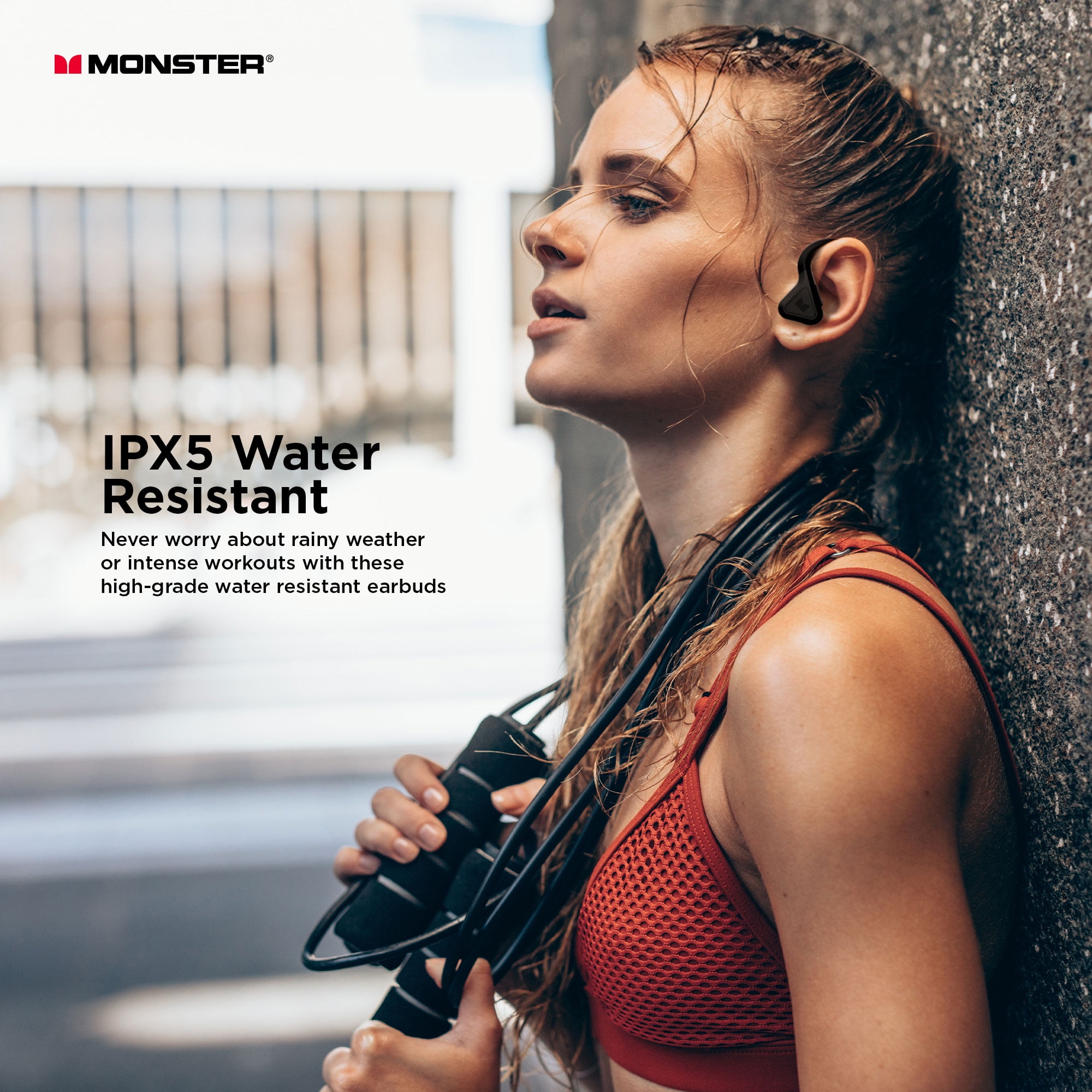 Monster DNA Fit 2.0 Wireless Earbuds, Noise Cancelling, Built-in Mic, Charging Case, Water Resistant