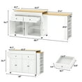 thumbnail image 7 of ANPOO Large Kitchen Island with Extendable Dining Table and Power Outlet, Rolling Kitchen Island Cart on Wheels with 2 Storage Cabinets & 2 Drawers & 3 Spice Racks, Island Table for Kitchen, 7 of 7