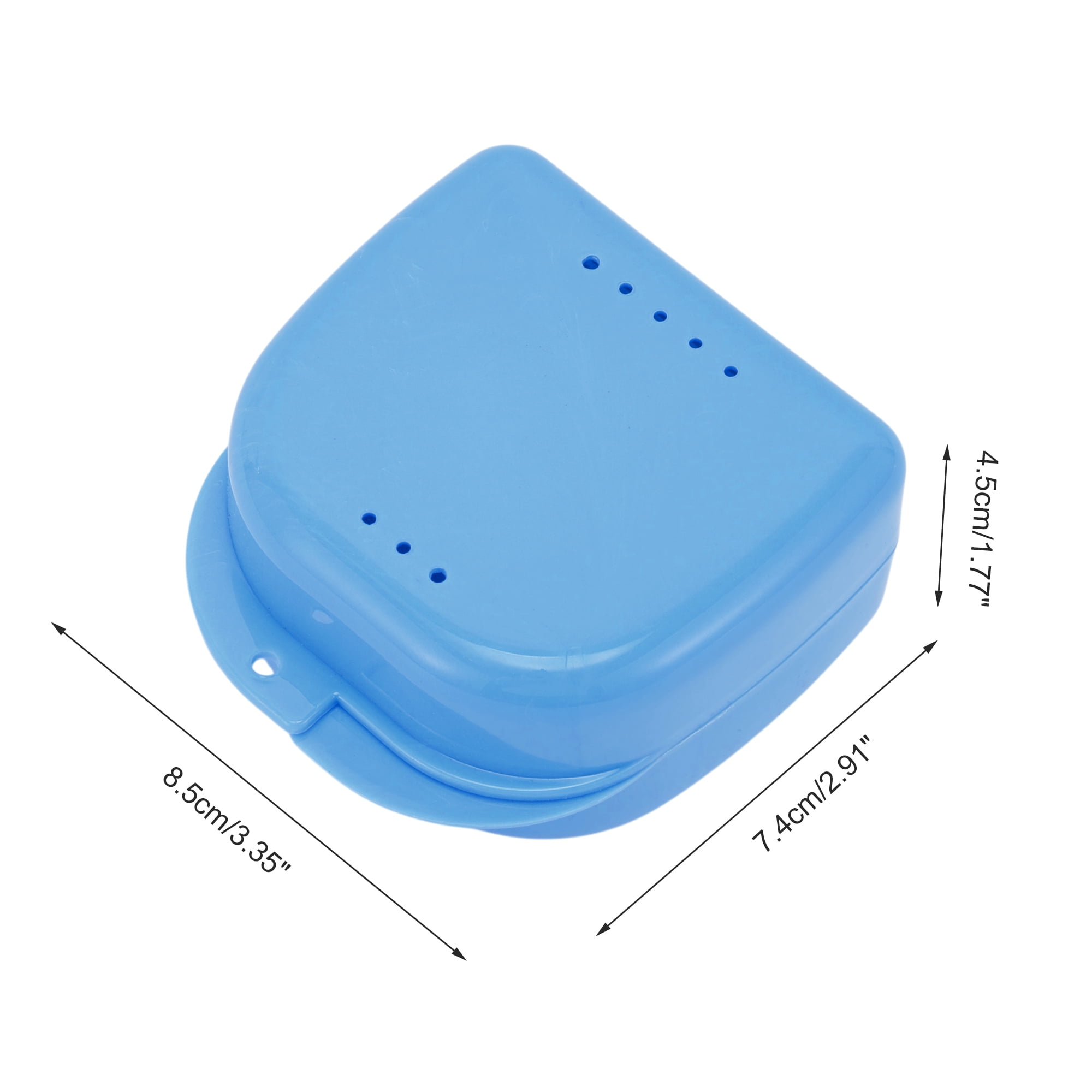 Unique Bargains Strapless Hole Portable Retainer Case Braces Box 1 Pc Blue