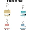 thumbnail image 2 of PLUHKN-180 Pack Colored Binder Clips Bulk, 4 Size Assortment Includes Large, Medium, Small, Mini Metal Clips (1.26\u201d, 1\u201d, 0.75\u201d, 0.6\u201d), Heavy-Duty Metal Paper Clamps for Office & S, 2 of 4