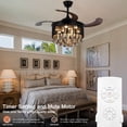 thumbnail image 6 of AFANQI 42" Invisible Ceiling Fan Light Crystal Chandelier Remote 3 Speed 3-Color LED, 6 of 10