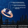 thumbnail image 2 of Gem Stone King 18K Rose Gold Plated Silver Blue Created Sapphire and White Moissanite Filigree Style 3 Stone Ring for Women (2.60 Cttw, Oval 8X6MM and 6X4MM) (Size 5), 2 of 6