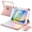 Rose Gold Mouse, variant on 7 Rainbow Backlight Rechargeable Detachable Keyboard Kit with Silent Wireless Mouse, 360 Swivel Adjustable Stand Case with Pencil Storage for iPad 7/8/9 10.2 inch, iPad Air 3 / Pro 10.5,Purple