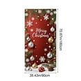 thumbnail image 3 of Christmas Door Cover Flag With Exquisite Ball, Snowflake, Bow, And Bells Background, Decorative Doorway Flag For A Festive Entryway Welcome, 3 of 6