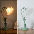 thumbnail image 3 of Table Lamp Flower Lily Shaped Glass Green Desk Light  Decor Atmosphere Light, 3 of 12