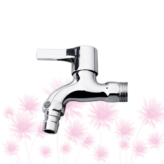 ELAYARD Silver Zinc Alloy Toilet Tap Washing Machine Faucet with Anti Skid Handle and Smooth Water Flow