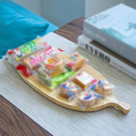 

TINKER Wooden Serving Tray Leaf Shaped Snack Fruit Dessert Serving Platter Wood Crystal Display Decorative Tray Jewelry Trinket Dish for Home Decoration