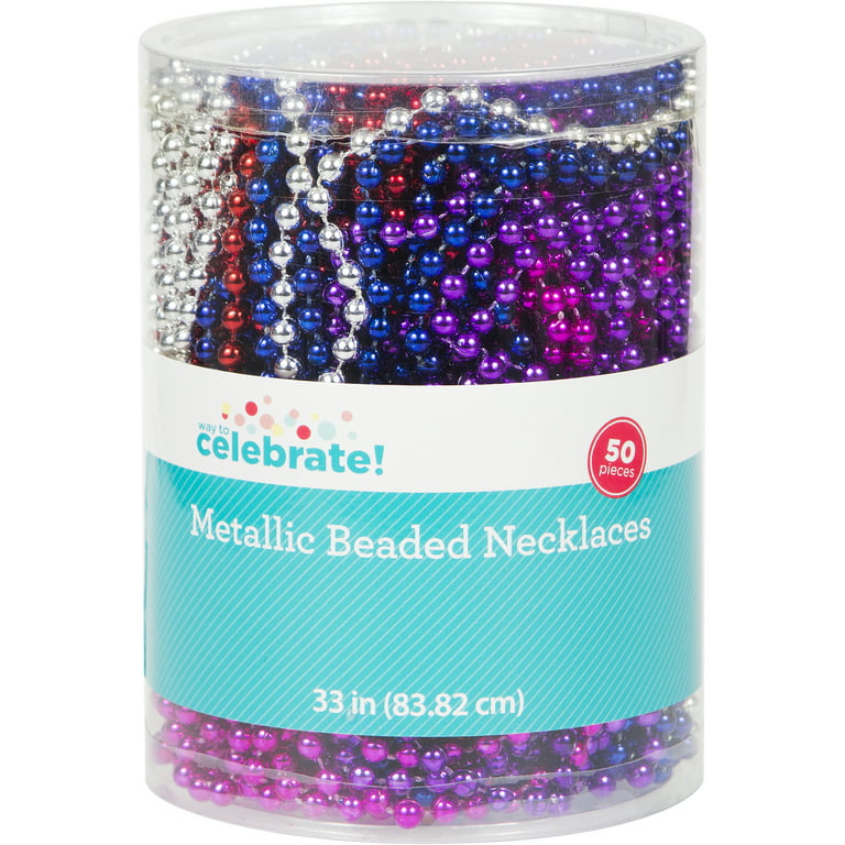 60 Mardi Gras Beads Party Favors Necklaces Round Metallic 12 Colors 5 Doz  Choice
