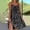 Black, variant on Women's Casual Tennis Dress Floral O Neck Ruffle Spaghetti Strap Sleeveless Short Beach Dress for Easy Everyday Wear Red XL