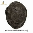 thumbnail image 2 of Lyrical Hair Toupee for Men Fine Mono Mens Toupee Human Hair Replacement Systems Monofilament with NPU Hairpiece for Man Black Brown Blonde Gray Hair Wig Unit, 2 of 6