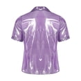 thumbnail image 4 of Miaeowve Mens Shiny Sheer Top PVC Leather Wet Look Glossy T-Shirt for Halloween Beach Pool Rave Party Purple 3XL, 4 of 5