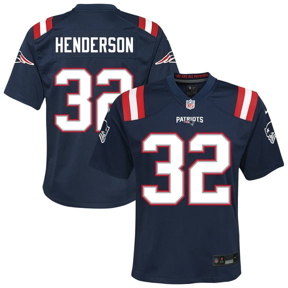 Youth Nike TreVeyon Henderson Navy New England Patriots Team Game Jersey