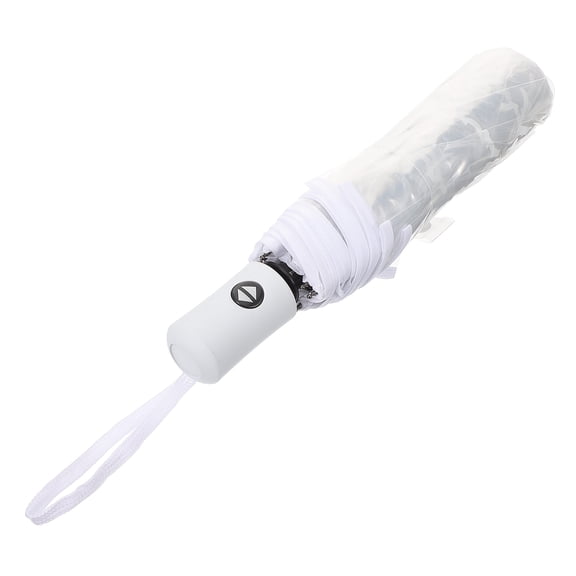 Minkissy Automatic Folding UV Protection Umbrella White Plastic Zinc Alloy 1Pack for Travel