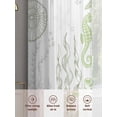 thumbnail image 6 of Ocean Coral Sheer Curtains 45 Inches Long 2 Panels Grass Green Shell Seahorse Starfish Abstract Light Filtering Semi Sheer Window Curtains Drapes for Bedroom Living Room 52"x45", 6 of 7