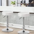 thumbnail image 2 of Taburetes de bar COSTWAY modernos giratorios sin respaldo piel sintética color blanco, 2 of 9