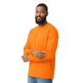 thumbnail image 3 of Gildan Hi-Viz Long Sleeve Pocket T-Shirt for Men, Ultra Cotton Crewneck Safety Orange Workwear, S, 3 of 5