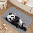 thumbnail image 3 of 1pc A Lying Panda with Hearts Absorbent Non-Slip Bathroom Thickened Flannel Rug Decor,Soft,Quick Drying,Suitable For Indoor/outdoor Use,Bathrooms,Bedrooms,Kitchens,Terrace,Laundry Rooms,16"x24", 3 of 9