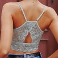 thumbnail image 4 of Youmylove Summer Tops For Women Solid Color Lace Crop Top Lace Bralette High Neck Camisoles Racerback Double-Layered Crop Top Casual Beach Clothes, 4 of 5