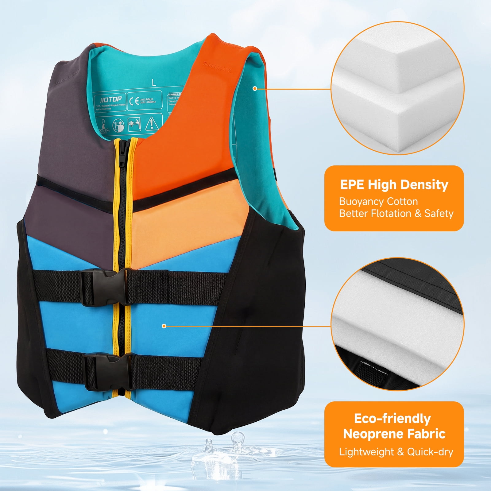 Swim Vest Life Jacket Youth,Adjustable Flotation Buoyancy Swimsuit Trainer Vests,Swimming Aid Jacket,Kayaking Fishing Sailing Watersports,Fit for 50-125 lbs