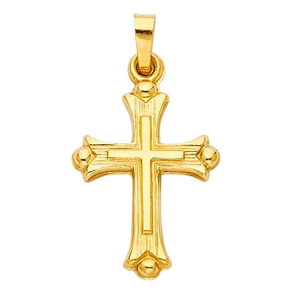 FB Jewels 14K White Gold Christian Crucifix Cross Pendant 20mm X 15mm