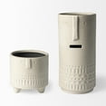 thumbnail image 3 of 7" Bohemian Beige Happy Face Tribal Vase, 3 of 5