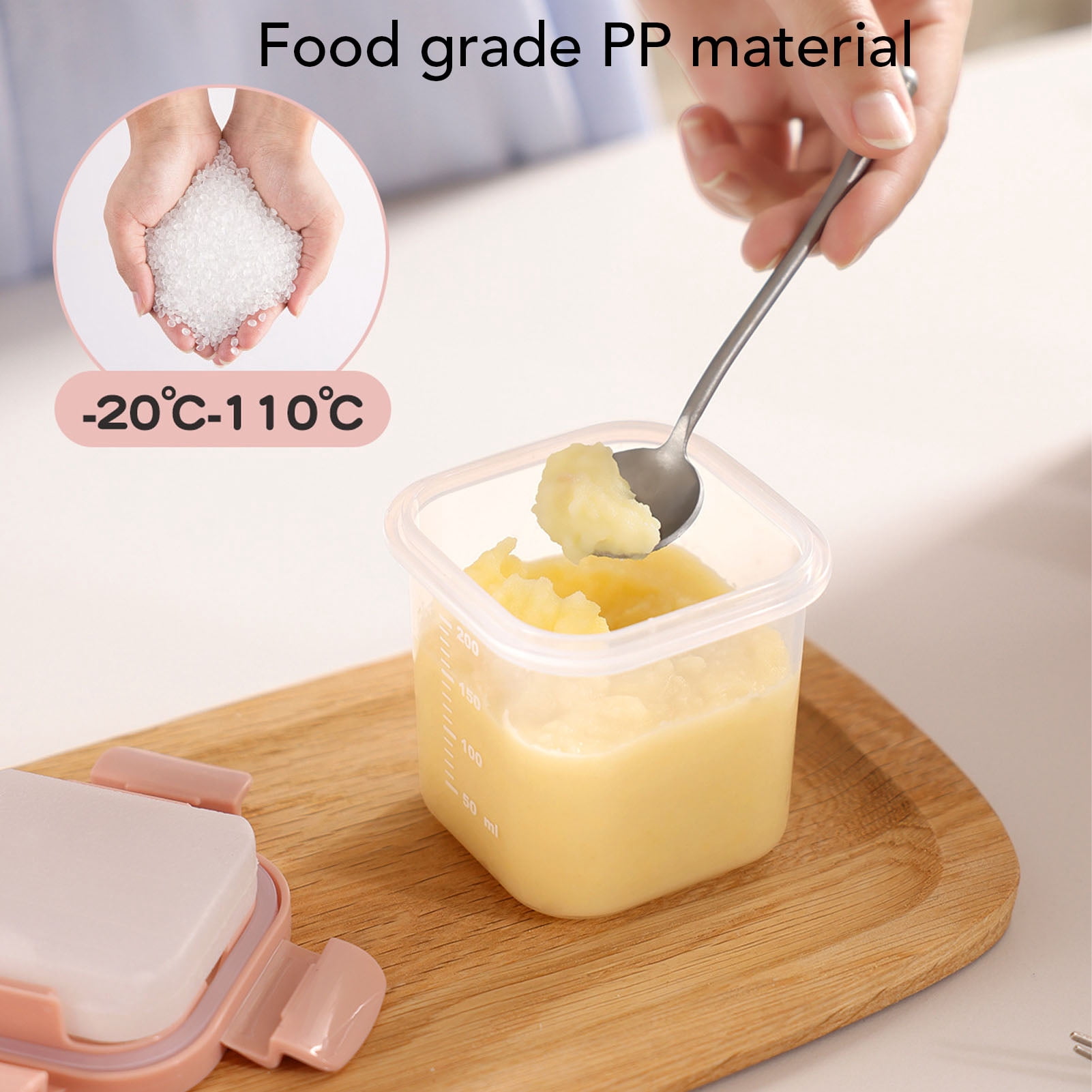 BIMZUC 3-Piece Baby Food Storage Jars, Stackable Microwavable Containers with Removable Ice Pack & Scale, BPA-Free Food Grade Container Box for Purees, 33.8 fl oz (1000ml), Green