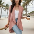 thumbnail image 5 of ZQUUVOU Women's Solid Color Long Sleeved Knitted Cardigan Pocket Jacket (Pink,2XL), 5 of 8