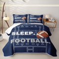 thumbnail image 2 of Erosebridal Rugby Football Sport Theme Bed Spread Queen,American Ball Games Queen Coverlet Set For Kids Boys,3pcs, 2 of 7