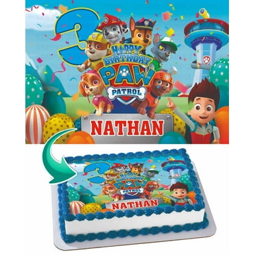 Paw Patrol 2021 Edible Image Cake Topper Personalized Birthday Sheet Frosting 1/4 Sheet